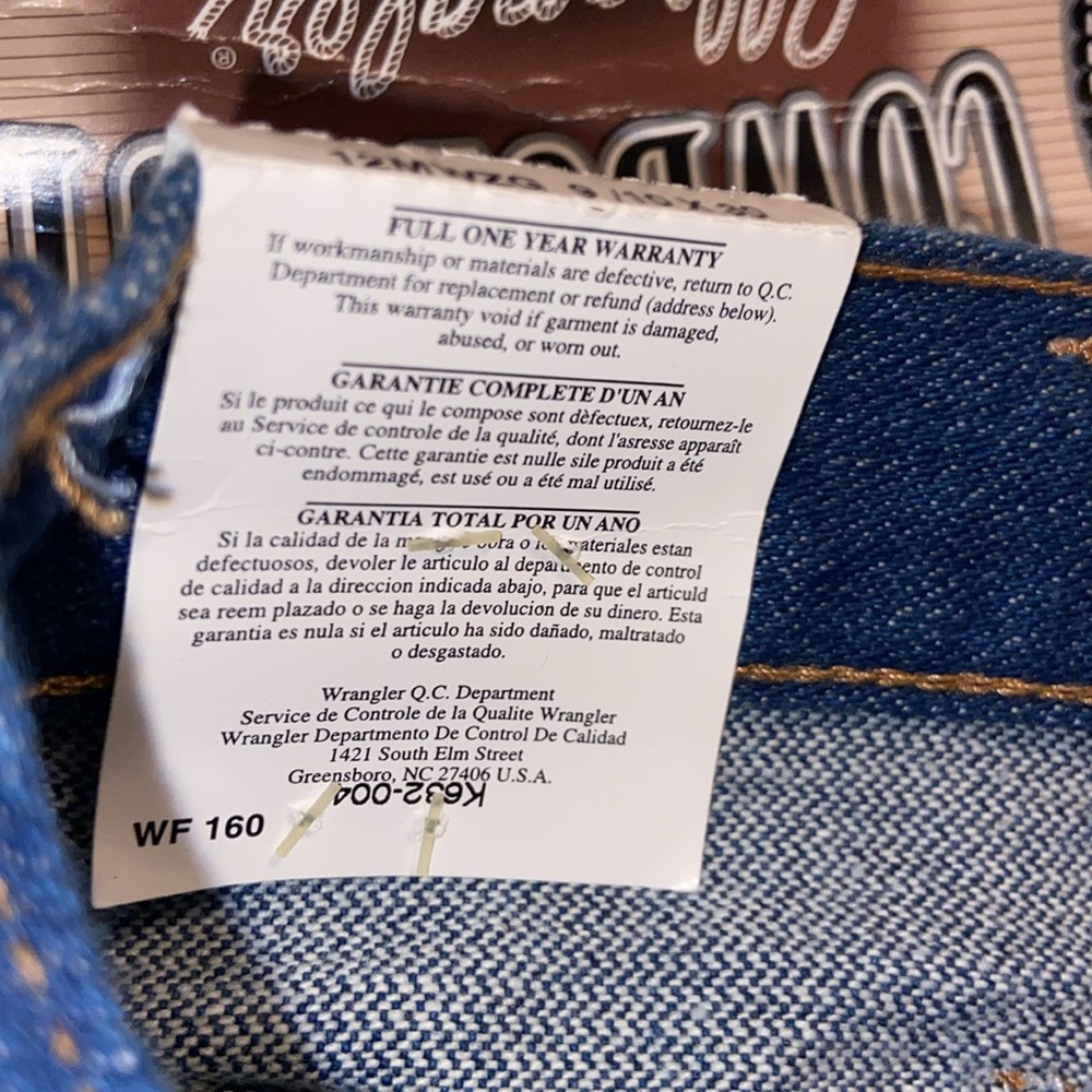 New with tag Cowboy Cut Wrangler Classic Fit Long Rise jeans size 9/10 X 30 - Picture 11 of 12